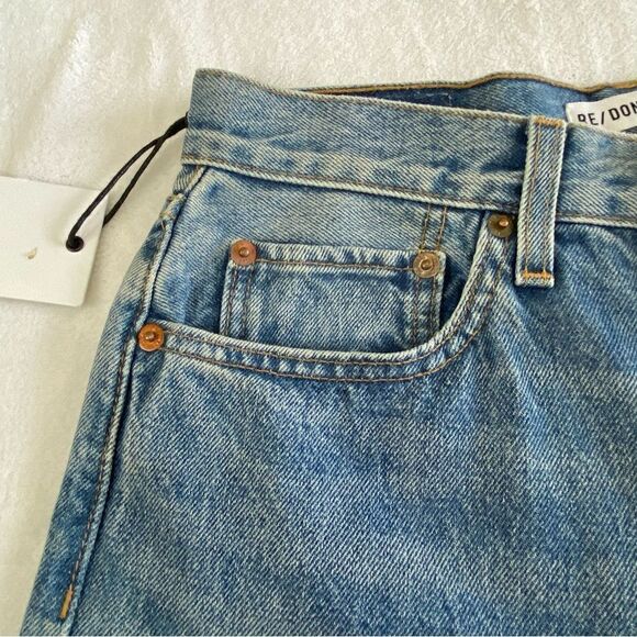 RE/DONE ORIGINALS STOVE PIPE HIGH RISE BUTTON FRONT JEANS NWT - Picture 9 of 15